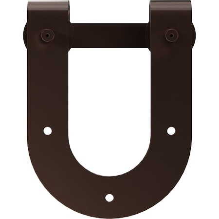 Ekena Millwork Premium Horseshoe Roller Hanger w/ Bolts for Barn Door for 1 3/8" Doors, Rustic Brown GB60013R2RB